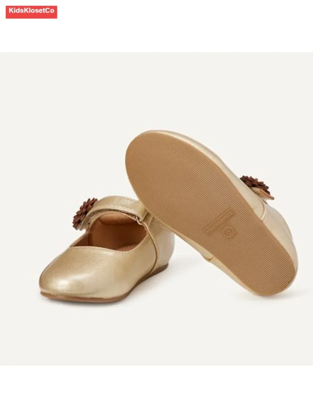 Girls' Mary Jane Flats - Faux Patent Leather, Hook & Loop Strap